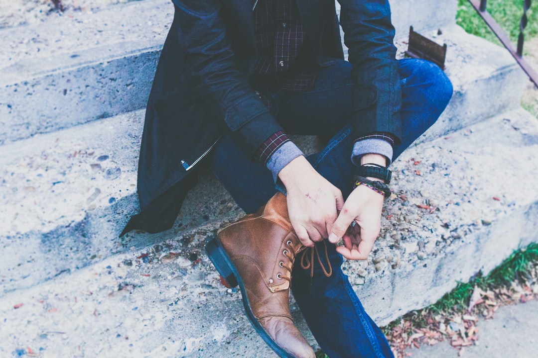 Bottines en cuir marron